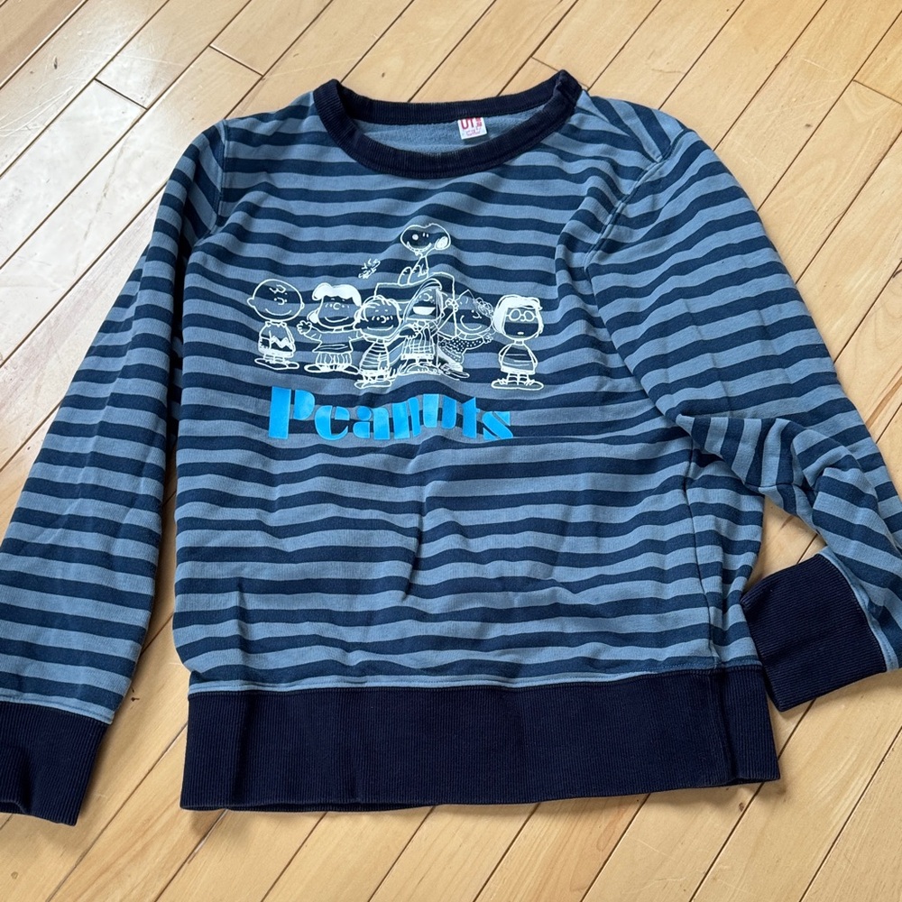 Peanuts Blue and Navy Striped Top